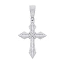 Silver Cubic Zirconias Pointed Cross