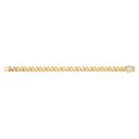 Yellow Gold Cubic Zirconia Curb 9mm Gents Bracelet