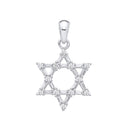 Silver Cubic Zirconias Star of David Pendant
