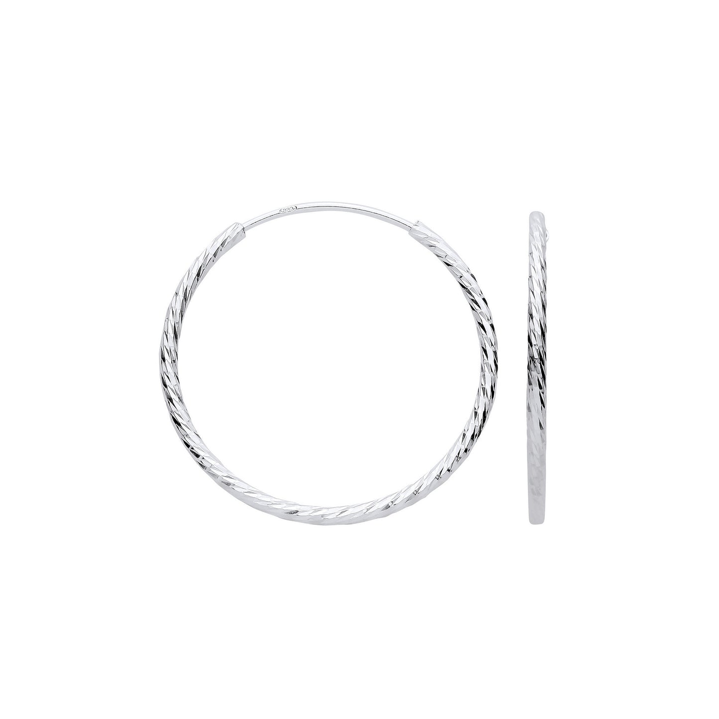 Silver 30mm Hoop Earrings - Silver