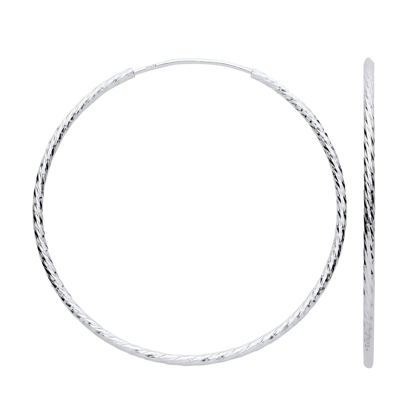 Silver 50mm Hoop Earrings - Silver