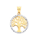 Yellow & White Gold Small Tree of Life Pendant