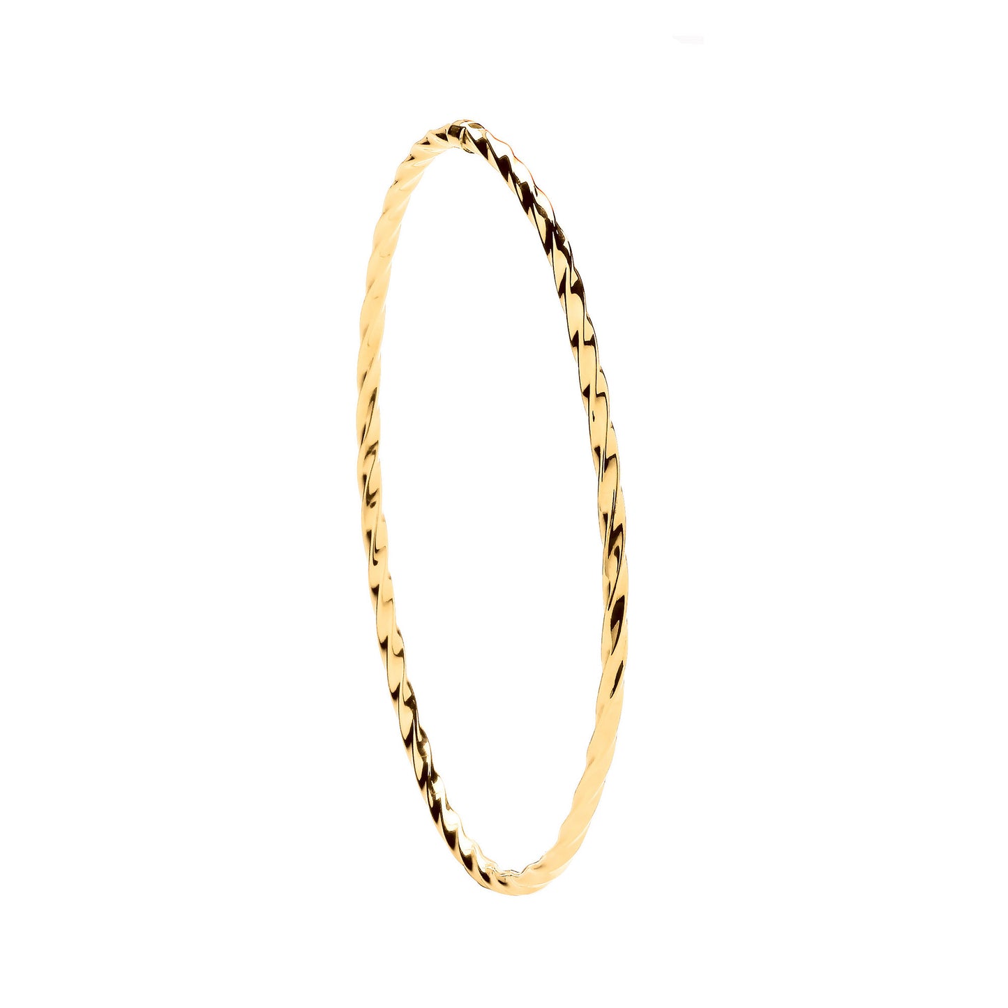 Yellow Gold Round 2.5mm Twist Bangle - 9ct Gold