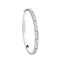 Silver Round Cubic Zirconias Ladies Bangle