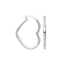 Silver Heart Hoop Earrings