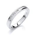 18ct White Gold 0.25ctw Princess cut G/H-Si Diamond Half Eternity Ring