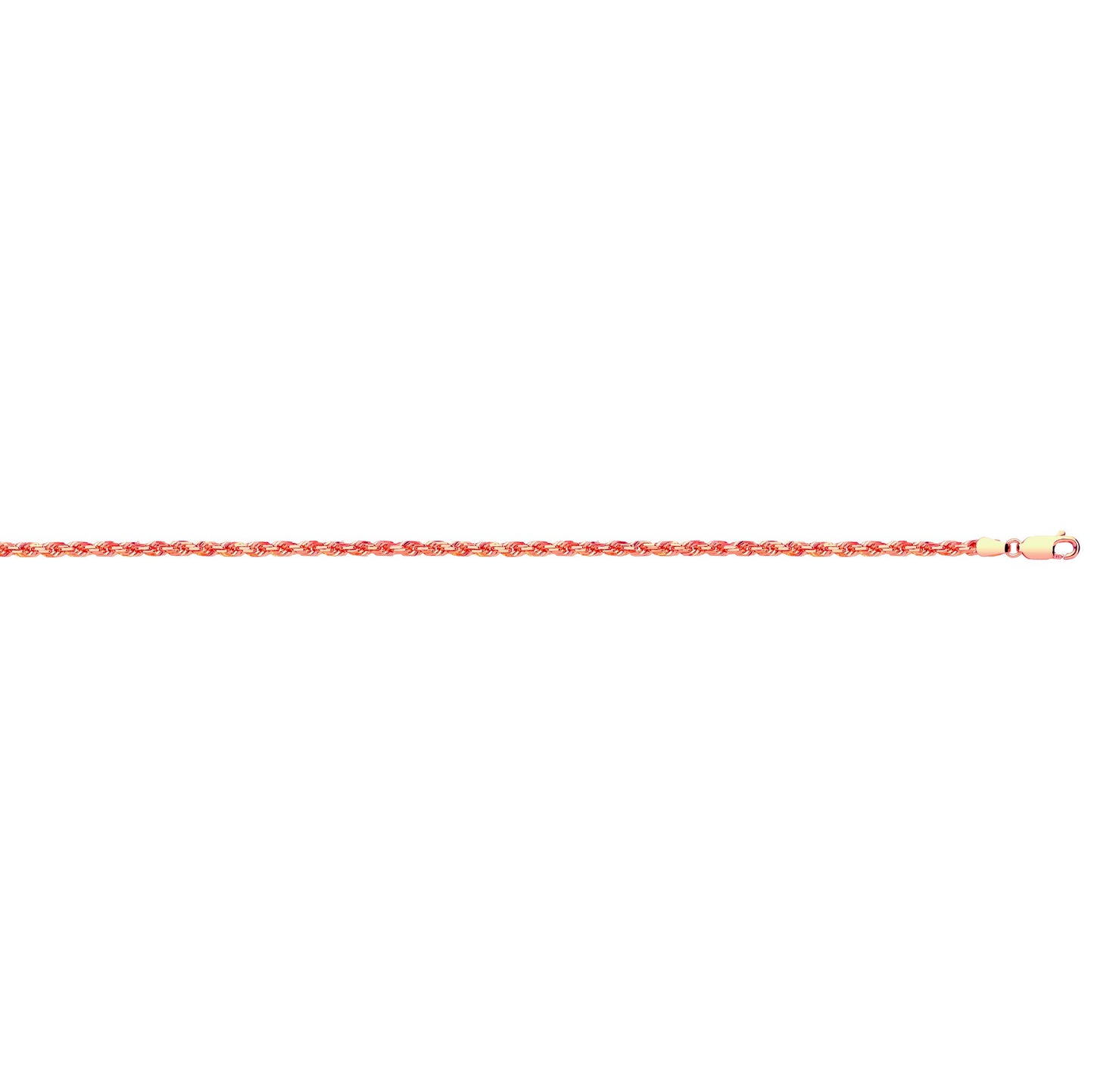 Rose Gold 3.0mm Diamond Cut Rope Chain - 9ct Gold
