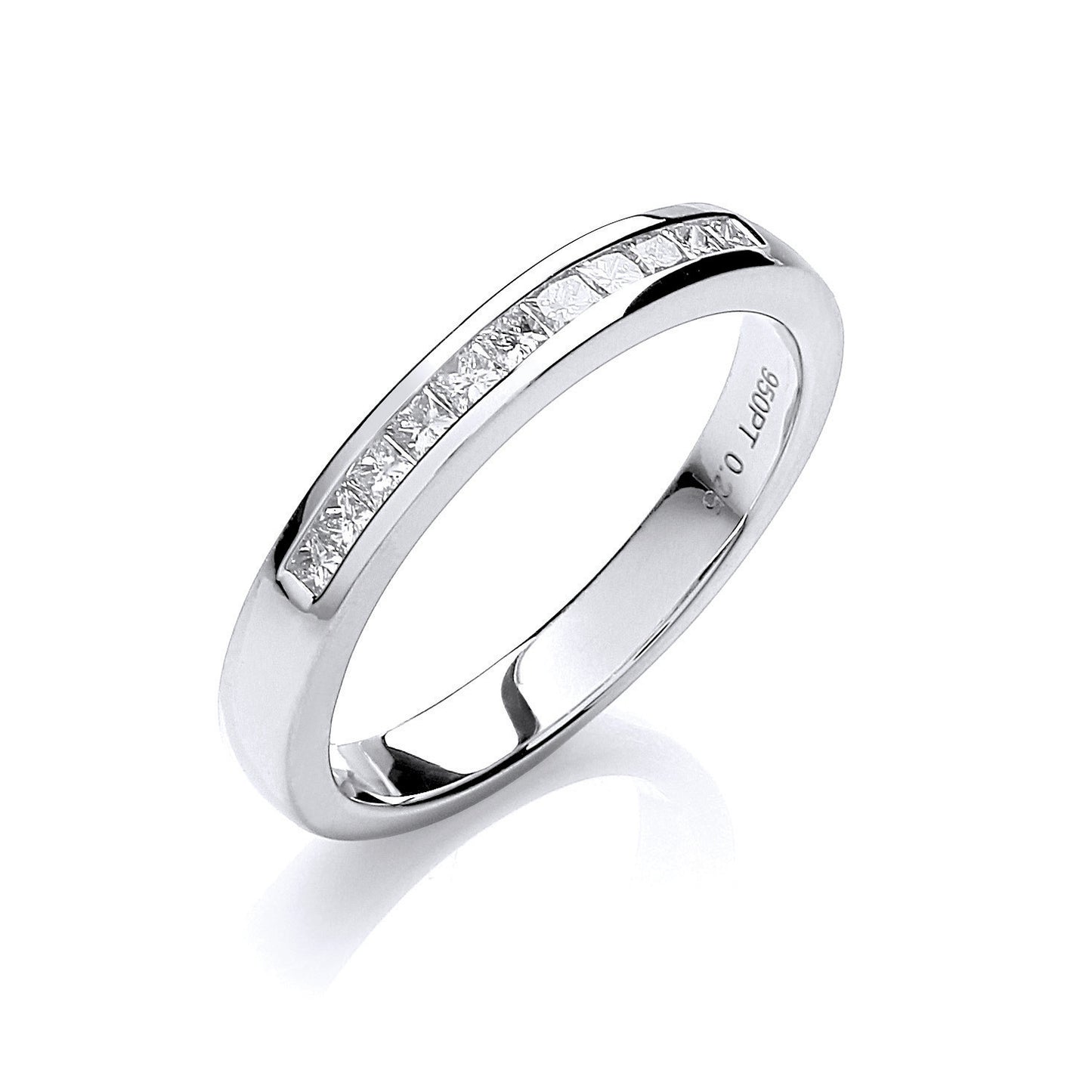 Platinum 0.25ct G/H-Vs Diamond Half Eternity Ring - Platinum