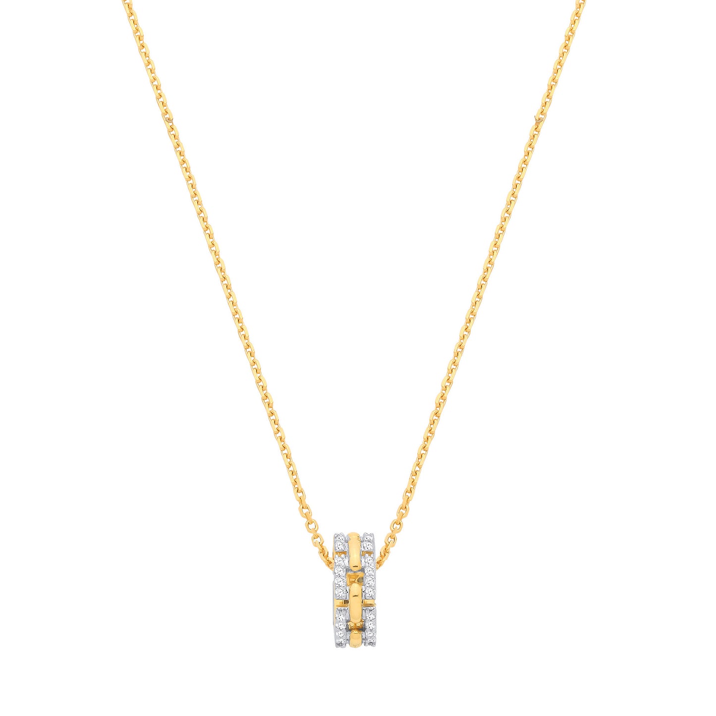 9ct Yellow Gold 0.20ctw Circle Necklace - 9ct Gold