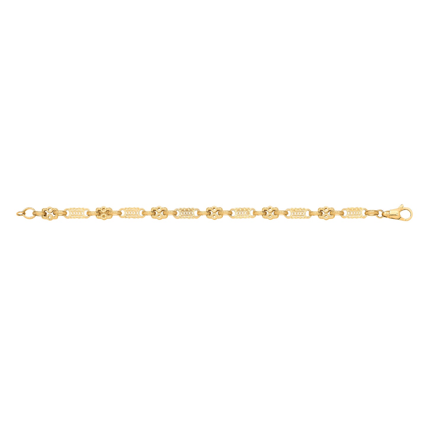 Yellow Gold Stars & Bars Ladies Bracelet - 9ct Gold