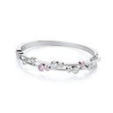 Timeless Rubover set Pink & Clear Cubic Zirconias Ladies J-Jaz Bangle
