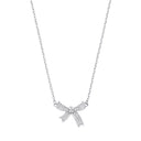 Silver Cubic Zirconia Bow Pendant Chain/Bracelet
