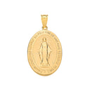 Yellow Gold Virgin Mary Hollow Medallion