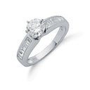 Silver Claw Set Cubic Zirconia Solitaire Ring