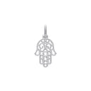 Silver Hamsa Hand Beaded Pendant