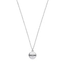 Silver Button Ribbed Pendant Chain