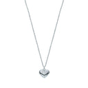 Silver Heart Ribbed Pendant Chain