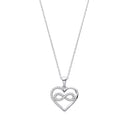 Heart with infinity Cubic Zirconia Pendant on 16-18" Chain