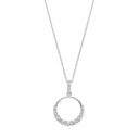 Circle of Life with Graduated Cubic Zirconias Silver Pendant with Chain