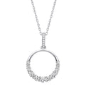 Circle of Life with Graduated Cubic Zirconias Silver Pendant with Chain