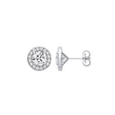9ct White Gold 2.38ctw LAB GROWN Diamond Halo Earrings IGI Certified