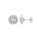 9ct White Gold 3.54ctw LAB GROWN Diamond Halo Earrings IGI Certified