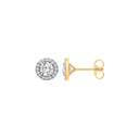 9ct Yellow Gold 1.16ctw LAB GROWN Diamond Halo Earrings IGI Certified