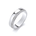 Three Quarter ET Ladies Silver Ring