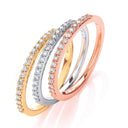 9ct White,Yellow & Rose Gold 0.33ct Diamond Half Eternity Ring Set