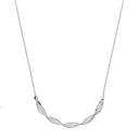 Necklace with Half Twisted Part with Cubic Zirconias on Chain