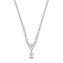 Graduated Pear Cut Tennis Cubic Zirconias Necklace