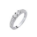 Silver Baguettes & Round Cubic Zirconias Half ET Band