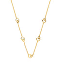 Silver Yellow Gold Plated Interlocking Circle Necklace