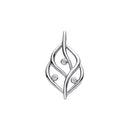 Silver Leaf Pendant with Rubover Cubic Zirconias
