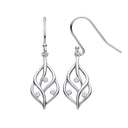 Silver Leaf Earrings with Rubover Cubic Zirconias