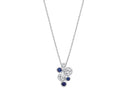 Timeless Style Rubover set Blue & Clear Cubic Zirconia Pendant
