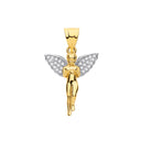 Yellow Gold Praying Angel Hollow Pendant