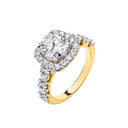 9ct Yellow Gold 3.05ctw Brilliant Cut Halo LAB GROWN Dress Ring IGI Certified