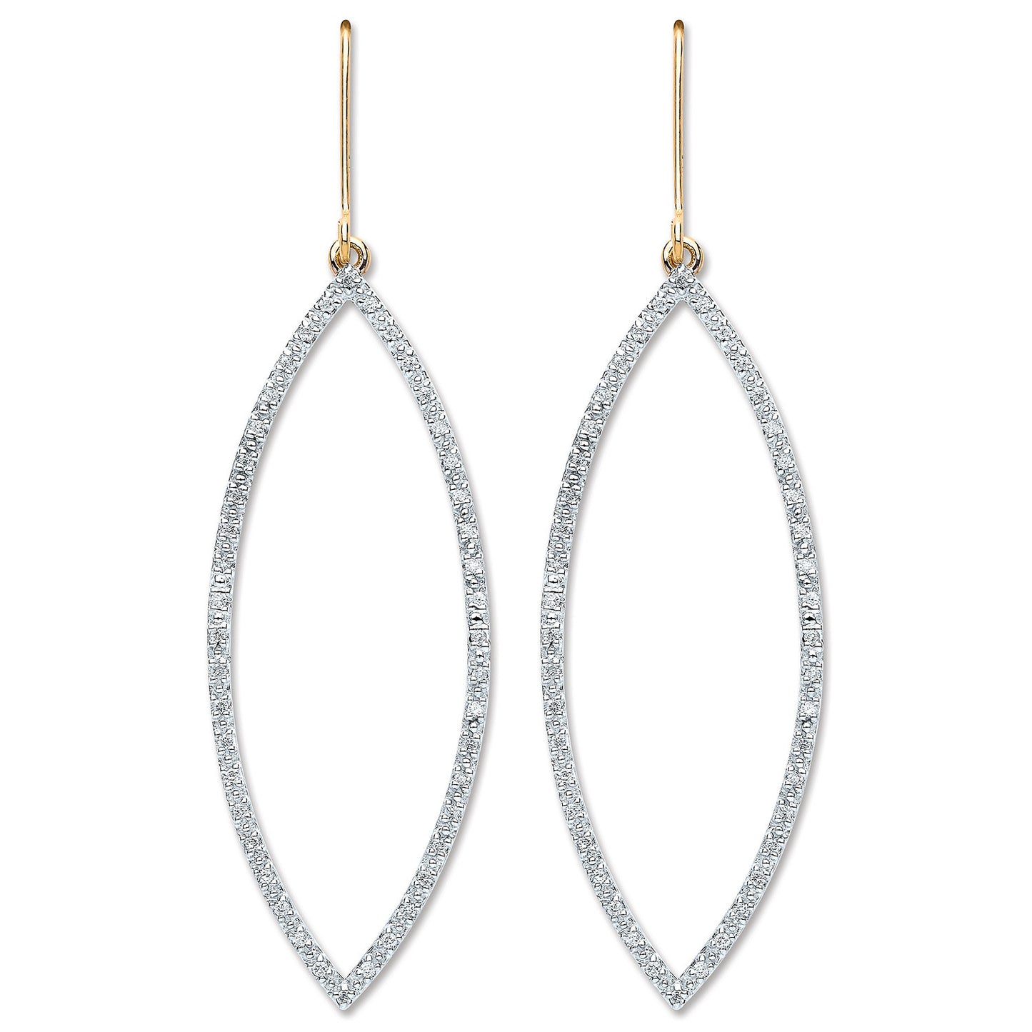 9ct Yellow Gold 0.30ct Dia Drop Earrings - 9ct Gold