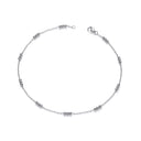 Silver Triple Beaded Ladies Anklet