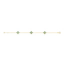 Yellow Gold Green MLCH Flower Ladies Bracelet