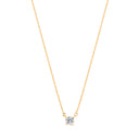 Yellow Gold Single Cubic Zirconia Pendant on 18" Chain
