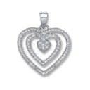 Silver Fancy Heart Cubic Zirconia Pendant
