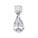 Silver Pear Cubic Zirconia Pendant