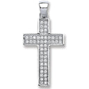 Silver Pave Set Cubic Zirconia Cross