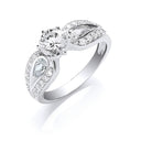Silver S/S with Cubic Zirconia on Shoulders Ring