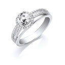 Silver S/S with Cubic Zirconia on Shoulders Ring