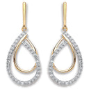 9ct Yellow Gold 0.20ct Dia Drop Earrings