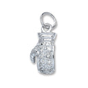 Silver Boxing Glove Cubic Zirconia Pendant