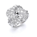 Silver Cubic Zirconia Knot Gents Ring